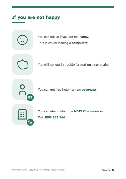 Easy Read page: If you are not happy, open full size
